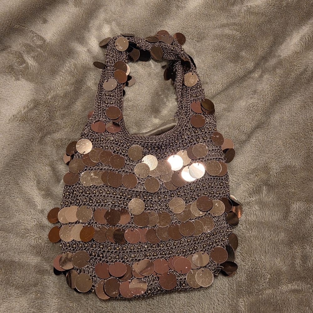 Kids Brown Sequin Bag